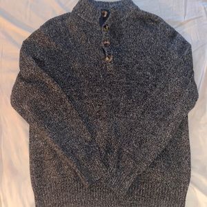 IZOD button up quarter grey turtleneck sweater (L)